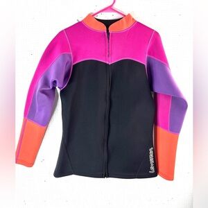 Lemorecn 14 Neoprene Scuba Colorblock Athletic Surf Beach Wetsuit Top